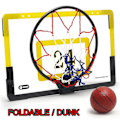 Miniatyrbillede 3 af 5: Hængende Dør Basketballplade - Transparent Mini Backboard med 1 Basketnet, 4 Kroge og 1 Basketball Sort