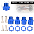 Pikkukuva 8 / 8: RC-auto 12mm - 17mm pyörän kuusikulmiomuunninsovitin lisävarusteet Sakura D4 HSP 94123 1/10 autolle Sininen