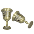 Miniatyrbillede 8 af 8: 2 stk. vinglas udsøgt chrysanthemum mønster vintage hof stil metal bæger til bar drikkevarer gave