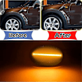 Miniatyrbillede 4 af 5: Venstre Side Blinklys Markør Lampe 63137260203 kompatibel R55 R56 R57 R58 R59 07-15 Indikatorlys-B13