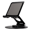 Miniatyrbillede 6 af 8: Foldbar telefonholder 360 graders rotation justerbar højde aluminium skrivebordsstativ med stabil base til bærbare computere under 17,3 tommer sort