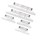 Miniatyrbillede 2 af 8: 5 stk Måling Rulle 15 cm 30 cm Klar skala Transparent letvægts parallel rullelineal med formler til arbejde