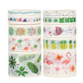 Pikkukuva 2 / 8: 2 laatikkoa Washi-tarroja Teippi itseliimautuva unelma Flamingo-kuvio DIY-askartelukoriste HS18-088