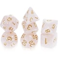 Pikkukuva 1 / 5: 7-osainen DND-nopan sarja Dungeons & Dragons -peliin, Purple Nebula monisivuiset nopat RPG-roolipöytäpeli (valkoinen)