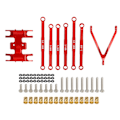 Pikkukuva 1 / 8: 6 kpl:n ohjaustangon sarja SCX24:lle, alumiiniseos, kevyt, hieno muotoilu, 1/24 ohjaustangon sarja Axial SCX24 RC-autolle, punainen
