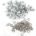 Miniatyrbild 1 av 2: 100 set 4 mm runda metallöglor Scrapbooking Card Hål Läder Hantverkskläder Tillbehör (Vit)