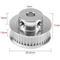 Miniatyrbillede 2 af 5: Aluminium GT-2 36 Tænder 5mm Boring Tandrem Flange Synkront Hjul til 3D Printer CNC