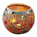 Miniatyrbild 1 av 5: Mosaik Glas Ljusstake Bords Tealight Hållare Bröllopsfest Heminredning Färgrik