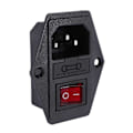 Miniatyrbild 1 av 5: 3-stifts IEC320 C14 Inloppsmodul Kontakt Säkring Brytare Hane Strömuttag 10A 250V