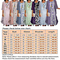 Miniatyrbilde 2 av 3: Bohemian Floral Printed Two Piece Dress Set - Sky Blue - Størrelse L