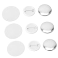 Miniatyrbild 8 av 8: 100 set Pin Back Button Delar Rund Form Metall Back Pin DIY Blank Button Badge Delar Set för Klädryggsäckar 25 mm/1.0in