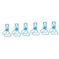 Miniatyrbillede 6 af 8: 100 stk. Binder Clips Søde Tegneserie Hjerte Form Metal Udhulede Lange Hale Clips Papirklemmer Kontorartikler Blå