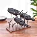 Miniatyrbillede 2 af 8: Elegant husholdningsbar 6 flasker Desktop vinstativ Holder Display Organizer Stand (bronze)