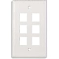 Miniatyrbilde 1 av 4: Plast Bryterpanel 6 Port Veggplate Trapesformet Jack (Hvit) 5 stk