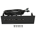 Miniatyrbillede 1 af 8: 5,25 tommer USB2.0 hub frontpanel multifunktionel 4 porte 19-pin optisk drev frontpanel til 5,25 tommer pc-computertaske