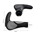 Miniatyrbilde 3 av 5: Ergonomiske sykkelstyre grep, sykkelhåndtak med bar-end horn, komfortabel gummibeskyttelse for BMX MTB (Passer for 22,2 mm)