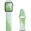 Miniatyrbillede 2 af 5: Blomstermønstret Smartwatch Band Udskiftning Blød Silikone Sport Watch Strap til Iwatch 7 Serie Grøn Farve 38/40/41MM