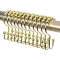 Miniatyrbillede 1 af 5: Premium rustfrit rustfrit stål dobbelt bruseforhængskroge - Pakke med 12 (guld finish)