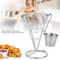 Miniatyrbilde 6 av 8: Plettert pommes frites-stativ, buffé-kjegle, snacks-displaystativ, pommes frites-kurver (enkelt kopp)