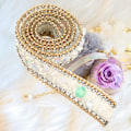 Miniatyrbillede 8 af 8: 100*2 cm Rhinestone Ribbon Sparkle Small Diamond Wrap Roll Decoration (#01)