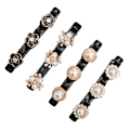 Miniatyrbilde 4 av 8: 4 STK flettet hårklemmer Rhinestone Glitrende Elegant dekorativt hårnål Andnebbklemme for kvinner