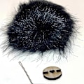 Pikkukuva 4 / 5: 50 kpl Puu Pom Pom -nappeja hattuihin, hatun pom pom -pidike, neulotun hatun kiinnitystyökalu, pom pom -pidikkeet neulottuihin pipoihin ja tupsupipoihin