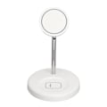 Miniatyrbilde 5 av 8: 2 i 1 Magnetisk Trådløs Lader Metall og ABS Hvit Trådløs Lader Stativ for IPhone 12 13 14 Serie Hvit
