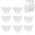 Miniatyrbillede 8 af 8: 8 stk Kvinder engangsundertøj Hospital Rejse Bærbare hvide bløde åndbare postpartum bomuldstrusser