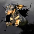 Miniatyrbillede 4 af 5: 1 stk., 3D Hunde Klistermærker, Sjove Revne Hunde Vinyl Bil Klistermærke, Bilrude Klistermærker Dyr Elektrostatisk Revne Mærkater
