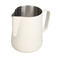 Miniatyrbilde 5 av 8: Trekkblomstkopp i rustfritt stål, kunstskumkopp med spiss tut, melkeskummer for kaffeframstilling til hjem og kafé, 600 ml, hvit
