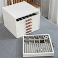 Miniatyrbilde 5 av 5: Flerlags smykkeskrin for smykker Sminke Gaver Pynt Organizer
