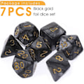 Pikkukuva 4 / 5: 7-osainen DND-nopan sarja Dungeons & Dragons -peliin, violetti Nebula monisivuinen noppa RPG roolipeli pöytäpeli (musta)