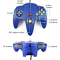 Miniatyrbilde 4 av 4: 2 Pakke Klassisk Kablet N64 Kontroller Retro Spill 64-bit Gamepad Joystick Erstatning 061pc