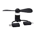 Pikkukuva 2 / 3: Kannettava 3-in-1-matkapuhelimen minituuletinpaketti 6 kpl (Android, Apple, Type-C) - USB älytuuletin matkoille (sekoitetut värit)