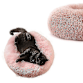 Miniatyrbillede 3 af 3: 60 cm vaskbar beroligende behagelig donut-stil plys kæledyrsseng til katte eller hunde