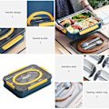 Miniatyrbillede 3 af 5: Bento Box Børns Madkasse - Ultra Lille Opdelt Rustfrit Stål Snackbeholder - 4 Dele til 57 ml Nødder Kød Ost Finger Mad Rustfrit Stål Låg Gr