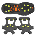 Miniatyrbillede 4 af 8: 1 par Universal 10 tænder Anti Slip Ice Cleat Sko Greb Spikes Klamper Crampons til Vandring KlatringL:39-42