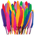 Miniatyrbillede 1 af 5: 80-Pak Assorted Mini Fjer til børns Crafting Supplies