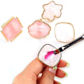 Miniatyrbillede 1 af 5: Art Palette Negle - 4-delt sæt med justerbar ring og designplade, stenharpiksblanding og malingsgellak - Negle DIY-sæt