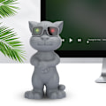Pikkukuva 7 / 8: Piirretty kissa LED Bluetooth-kaiutin Stereo Langaton Plug-in-kortti Musiikkisoitin Harmaa