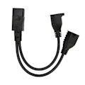 Miniatyrbillede 6 af 8: Y Splitter strømstikledning IEC 320 C14 han til dobbelt 5 15R hun splitter adapterkabel 11,8 tommer 10A 125‑250V