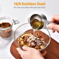 Miniatyrbilde 3 av 5: Målekopper i rustfritt stål i 7 deler med bredt håndtak for tørre og flytende ingredienser, inkluderer 30 ml, 60 ml, 80 ml, 120 ml, 160 ml, 180 ml, 240 ml
