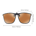 Miniatyrbillede 4 af 4: Polariserede randløse clip-on solbriller - Sæt med 3, Anti-reflekterende, Unisex Flip-up design