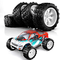 Pikkukuva 4 / 5: 4 kpl 118 mm 1/10 RC-kuorma-auton rengas 12 mm, punainen