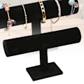 Miniatyrbild 5 av 8: T Bar Armbandshållare Flanell Utseende Delikat Modern Watch Display Stand Smycken Display Svart