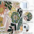 Miniatyrbillede 5 af 5: Bohemia Bruseforhæng, Boho Stil Bruseforhæng Blomster Rose Grønt Blad Badeforhæng Skimmelsikker Vandtæt Vaskbart Polyesterstof Badeværelsesforhæng