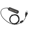 Pikkukuva 5 / 8: H901 USB-liitäntä QD-kaapeliadapteri säädettävällä äänenvoimakkuudella Call Center -kuulokemikrofonisovitin 3,5 mm:n kuulokemikrofonilaitteille, harmaa