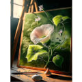 Pikkukuva 1 / 5: 5D- diamond painting aikuisille - Kukkakuvia tarvikkeineen - Ristipistopakkaus aloittelijoille ja lapsille - Kodin seinän sisustus