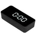 Miniatyrbild 8 av 8: LED digital väckarklocka med temperaturdisplay Automatisk ljuskänsla USB spegelklocka Svart