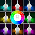 Miniatyrbillede 4 af 4: Børne Skrivebordslampe med 256 RGB Ambient Natlys, LED Dæmpbar Sengelampe, Touch for Farvelys og 3 Lysstyrkeniveauer, Komfortabel for Øjnene, 5